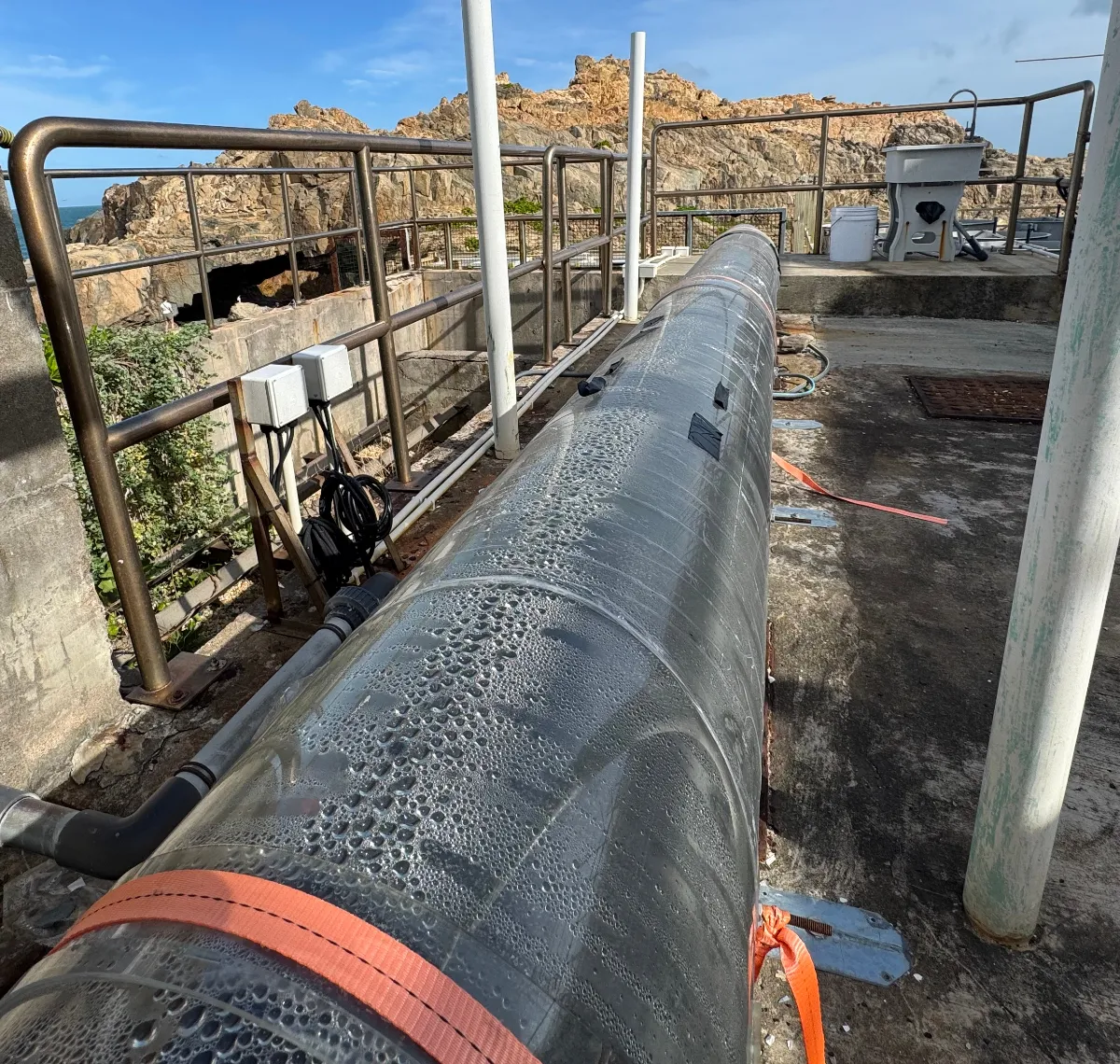 ReGen solar desalination unit deployed at a coastal site in Hong Kong